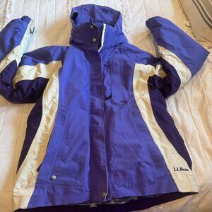 LL Bean 3 in 1 Womens Coat Jacket System Shell Primaloft Layer Ski Parka OPG76 M
